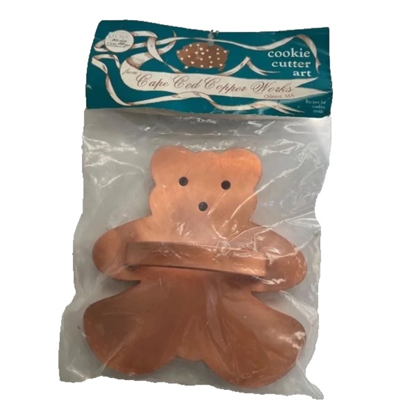 Cape Cod Copper Works Christmas Cookie Cutter Art Teddy Bear New Old Stock 7" - Picture 1 of 6
